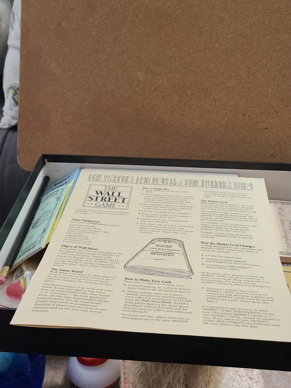 Vintage The Wall Street Game Educational Finance Board Game Set